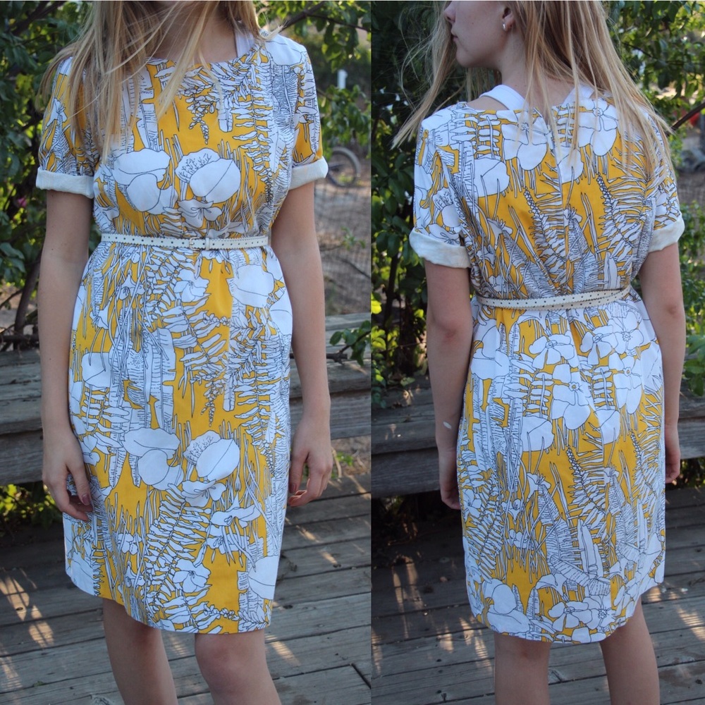 Japanese yellow floral dress - Picture 6 of 6